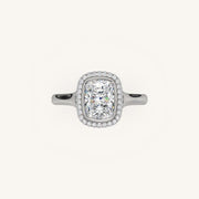 The Lunea β Floating Bezel Solitaire Solara Halo Engagement Ring
